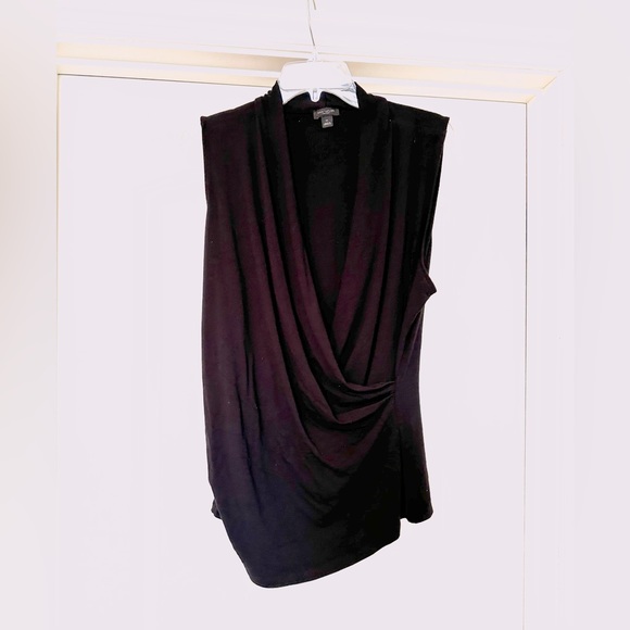 Ann Taylor Factory Tops - Ann Taylor - Stunning Black Swoop Neck Tank - Brand new condition!
